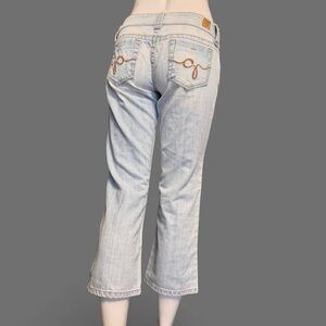 Guess Y2K LOW RISE Light Wash Capri Jeans
